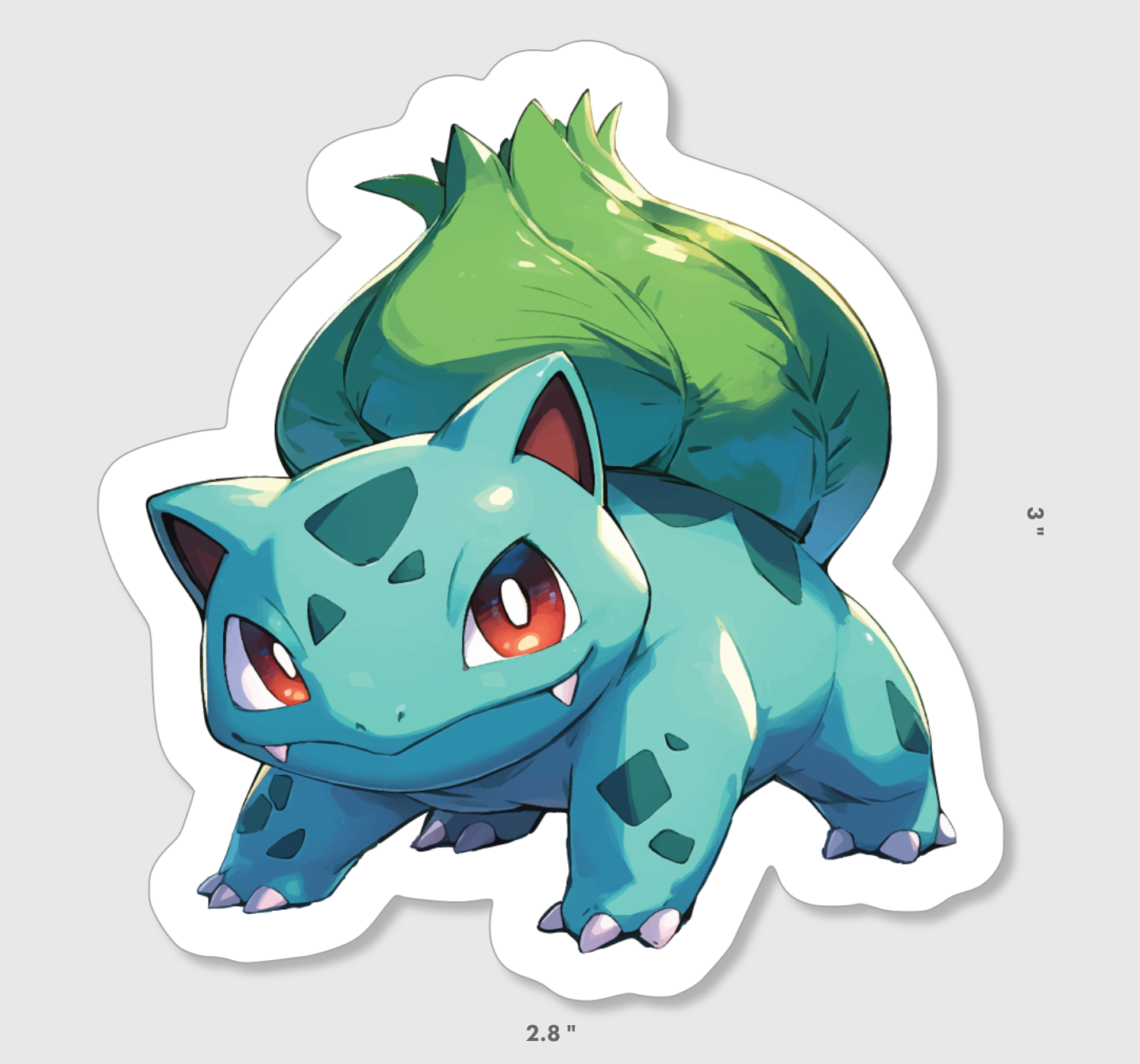 Action-Pose Bulbasaur Sticker - High-Quality Vinyl Pokémon Decal