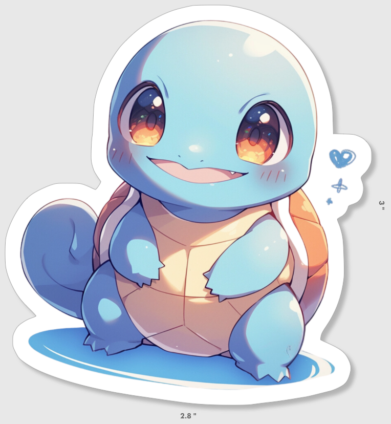 Charming Squirtle Vinyl Sticker - Waterproof and Ready for Adventure