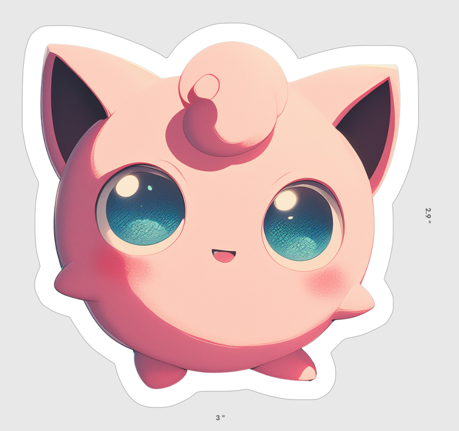 Cute Jigglypuff Vinyl Sticker - Perfect for Personalizing Your Space