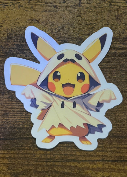 Ghost Pikachu Halloween Sticker – Cute Pokémon Costume Design