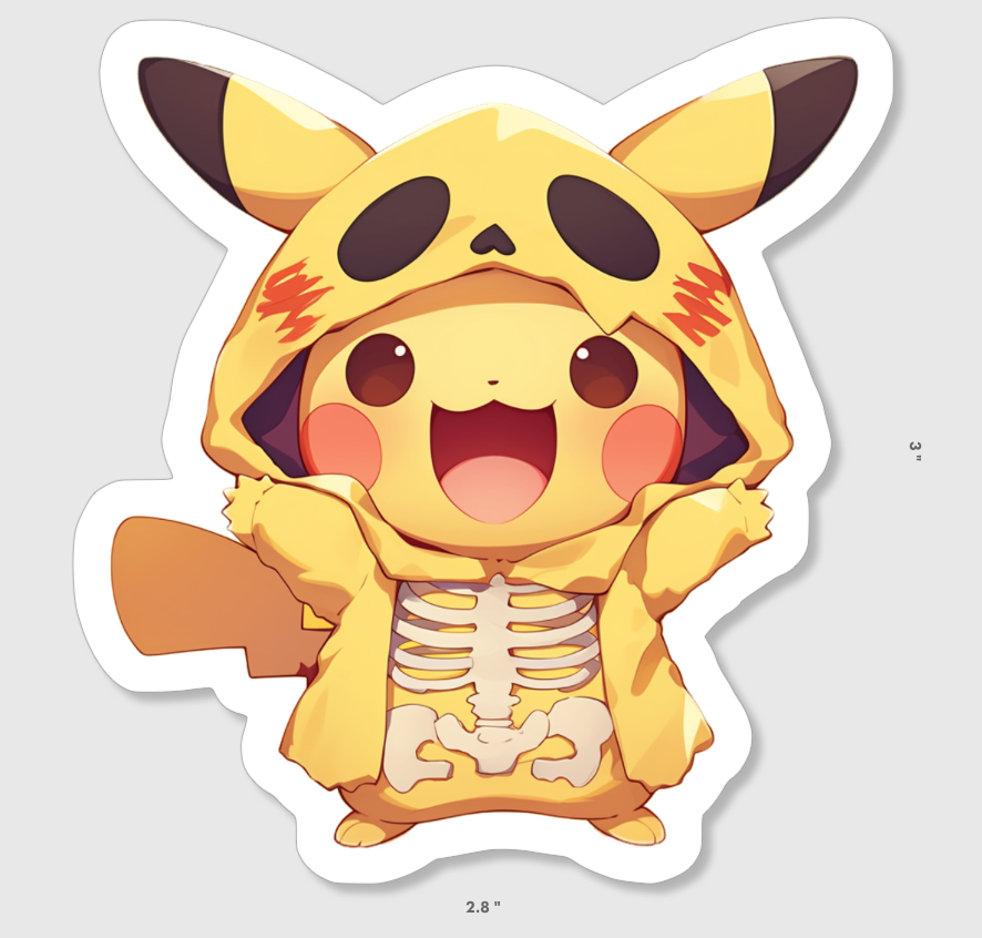 Pikachu Halloween Sticker Bundle – All 5 Stickers for 20% off (Limited Time Offer!)