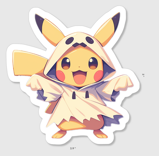 Ghost Pikachu Halloween Sticker – Cute Pokémon Costume Design