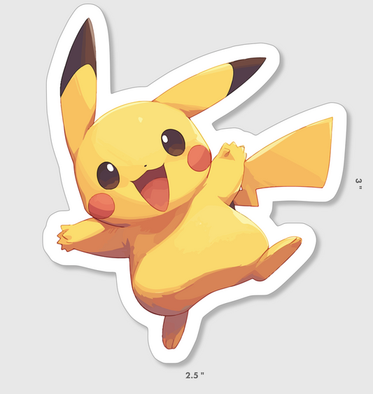 Adorable Pikachu Vinyl Sticker - Perfect for Laptops, Water Bottles & More!